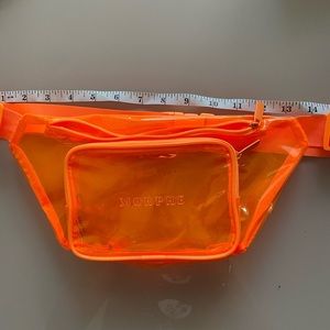 Morphe Clear Neon Orange Fanny Pack Belt Bag Zipper Purse